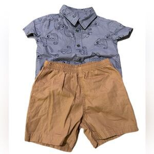 Carter’s 12M Boy Button-Down Short Sleeve Shirt and Shorts